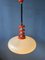 Space Age Pendant Lamp in Red with White Acrylic Glass Shade, 1970s 4