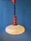 Space Age Pendant Lamp in Red with White Acrylic Glass Shade, 1970s, Image 7