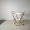 Brass and Wood Liquor Bottle Rack Cart with Glass Shelves, 1950s, Image 3