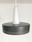 Modern Pendant Lamp in Opaline Glass & Grey Metal by Bent Karlby for Lyfa Denmark, 1950s, Image 3