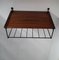 Small Mid-Century Minimalist Teak Wall Shelf with Black Wire Frame, 1960s, Image 2