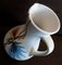 Weiße glasierte deutsche Keramik Krug Vase mit Blumendekor von Ceramano, 1960er 4