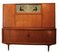 Danish Teak Credenza with Shutters and Glass Cabinet, 1950s 1