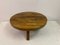 Round Brutalist Oak Coffee Table, 1960s 9