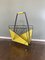 Mid-Century Modernist Yellow and Black Magazine Rack, 1950s 1