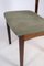 Rosewood and Green Fabric Dining Chairs, 1960s, Set of 6, Image 9