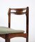 Rosewood and Green Fabric Dining Chairs, 1960s, Set of 6 4