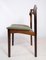 Rosewood and Green Fabric Dining Chairs, 1960s, Set of 6 8