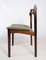 Rosewood and Green Fabric Dining Chairs, 1960s, Set of 6, Image 8