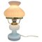 Vintage Opaline Glass and Brass Table Lamp, 1970s, Image 1