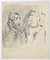 Mino Maccari, The Couple, Watercolor Drawing, 1940s 1