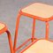 French Bright Red Laboratory Stools, 1970s, Set of 3 2