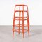 French Bright Red Laboratory Stools, 1970s, Set of 3 3