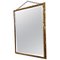 Espejo de pared con marco de metal dorado con efecto de bambú, años 70, Imagen 1