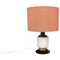 Mid-Century Modern Italian Metal Fabric and Glass Table Lamp by Stilnovo, 1960s, Image 1