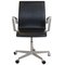 Chaise de Bureau Oxford en Cuir Noir par Arne Jacobsen 1