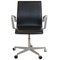 Oxford Office Chair in Black Leather by Arne Jacobsen 1