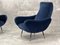 Mid-Century Blue Velvet Armchairs, 1960s, Set of 2 6