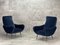 Mid-Century Blue Velvet Armchairs, 1960s, Set of 2 1