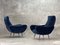 Mid-Century Blue Velvet Armchairs, 1960s, Set of 2, Image 2