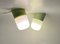 Green Bakelite Wall or Ceiling Lamps, 1960s, Set of 2, Image 8