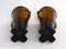 Lion Vases in Amber Ocher Glass, 1970s, Set of 2, Image 5