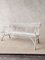 Vintage Iron Garden Bench with White Patina in the style of Arras 2