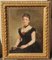 Camille Deschamps, Portrait of Woman in Black Dress, 19th Century, Oil on Canvas, Framed 1