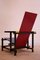 Stuhl in Rot & Blau von Gerrit Rietveld für Cassina, 1980er 2