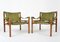 Chaises Safari Sirocco en Palissandre et Cuir Vert par Arne Norell Ab, Suède, 1964, Set de 2 1