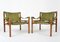 Rosewood Green Leather Sirocco Safari Chairs by Arne Norell Ab, Sweden, 1964, Set of 2 1