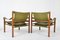 Rosewood Green Leather Sirocco Safari Chairs by Arne Norell Ab, Sweden, 1964, Set of 2 5