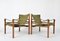 Rosewood Green Leather Sirocco Safari Chairs by Arne Norell Ab, Sweden, 1964, Set of 2 3