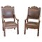 Late 19th Century Carved Walnut Throne Chairs, Set of 2, Image 1