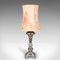 Large English Table Lamp in Silver Plate & Walnut, 1900s, Image 1