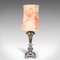 Large English Table Lamp in Silver Plate & Walnut, 1900s 3