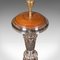 Lampada da tavolo grande in legno di noce e argento, inizio XX secolo, Immagine 10