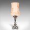 Large English Table Lamp in Silver Plate & Walnut, 1900s 4