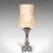 Large English Table Lamp in Silver Plate & Walnut, 1900s, Image 4