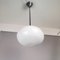 Art Deco Portuguese Oval White Opaline Glass Hanging Lamp, 1950s 5