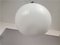 Art Deco Portuguese Oval White Opaline Glass Hanging Lamp, 1950s 6