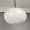 Art Deco Portuguese Oval White Opaline Glass Hanging Lamp, 1950s 7
