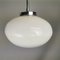 Art Deco Portuguese Oval White Opaline Glass Hanging Lamp, 1950s 4