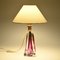 Lila Glas Tischlampe von Val Saint Lambert, 1950er 2
