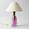 Mid-Century Purple Glass Table Lamp from Val Saint Lambert, 1950s, Image 1