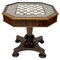 English Chess Table with Marble Inlay by Crook Richard and Son, 1840s 1