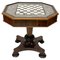 English Chess Table with Marble Inlay by Crook Richard and Son, 1840s, Image 1