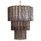 Smoked Murano Glass Tubes 3-Tier Chandelier, 1990s 19