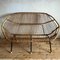 Italian 60s Vintage 2 Seater Wicker Love Seat, 1960s 3