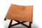 Vintage Danish Folding Stool in Teak and Leather, 1960s 6